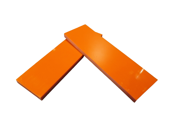 G10 FR4 GFK Griffschalen, Blaze Orange, 130x40x6,5mm