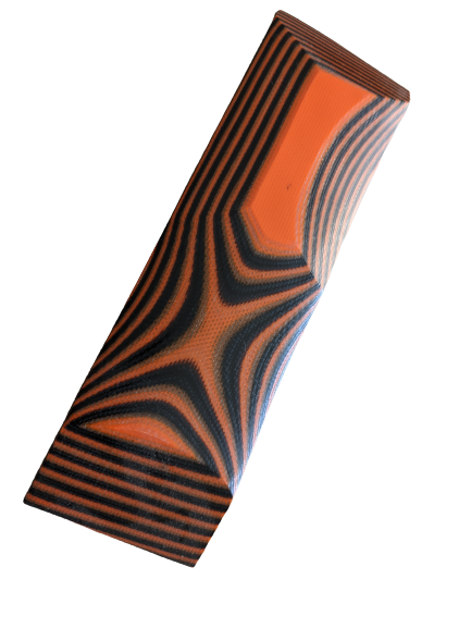 G10 Griffschalenmaterial, Signal Orange/ Black -130x40x7 mm