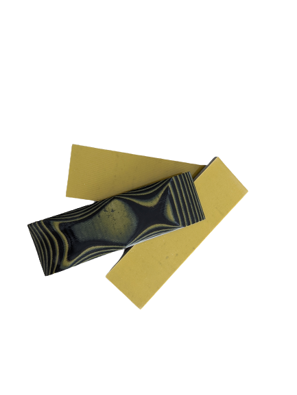 G10  Griffschalenmaterial  Yellow /Black - 130x40x6,5mm
