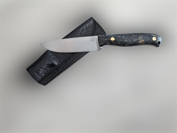 Jagdmesser- Handcrafted - RWL-34 mit stabilisiertem Ahorn Maser Holz