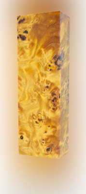 Raffir® Stabilisierte Maser Pappel  Yellow - Blockmaße 125x40x25mm