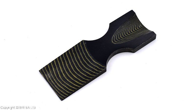 Micarta  Black and Natural Linen Griffschalen - 120x40x8mm