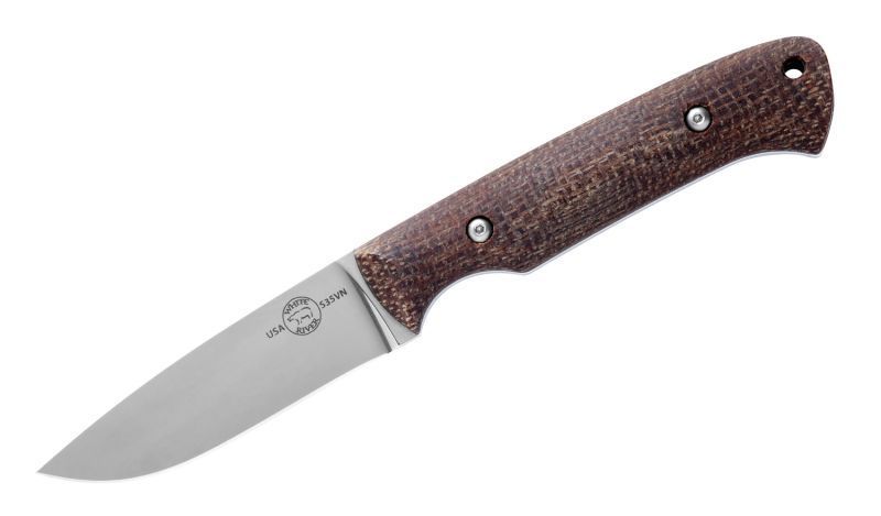 White River Hunter, Natural Burlap Micarta - S35VN