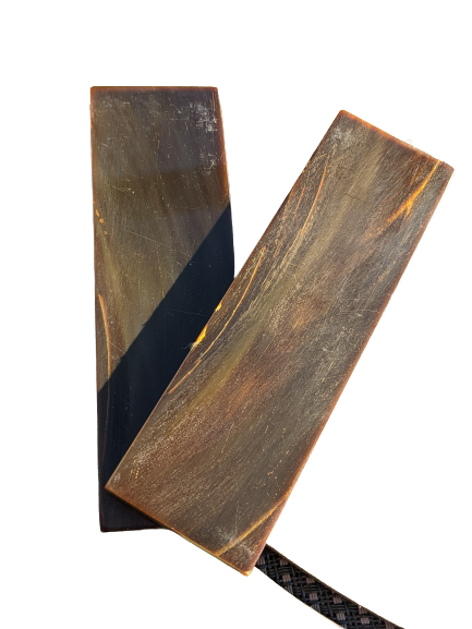 Büffel Horn Griffschalen Honey 125x40x8,5mm Büffel Horn Griffschalen Honey 125x40x8,5mm