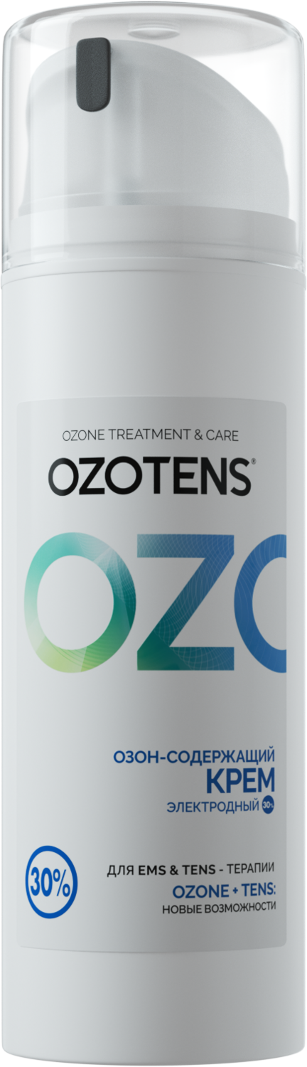 OZOTENS® Озонсодержащий электродный крем для EMS & TENS - терапии с аппаратами OZOTENS. 30%. (вакуум.флакон 150 мл.)