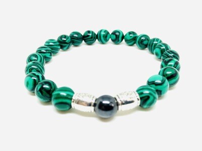 Hematite & Malachite Gemstone Bracelet. SKU00027 Hematite & Malachite Gemstone Bracelet. SKU00027