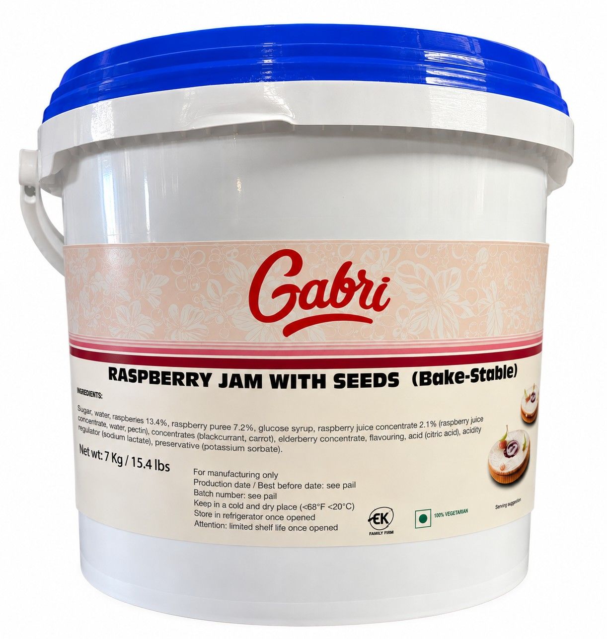 Gabri Raspberry Jam with seeds 7kg pail
