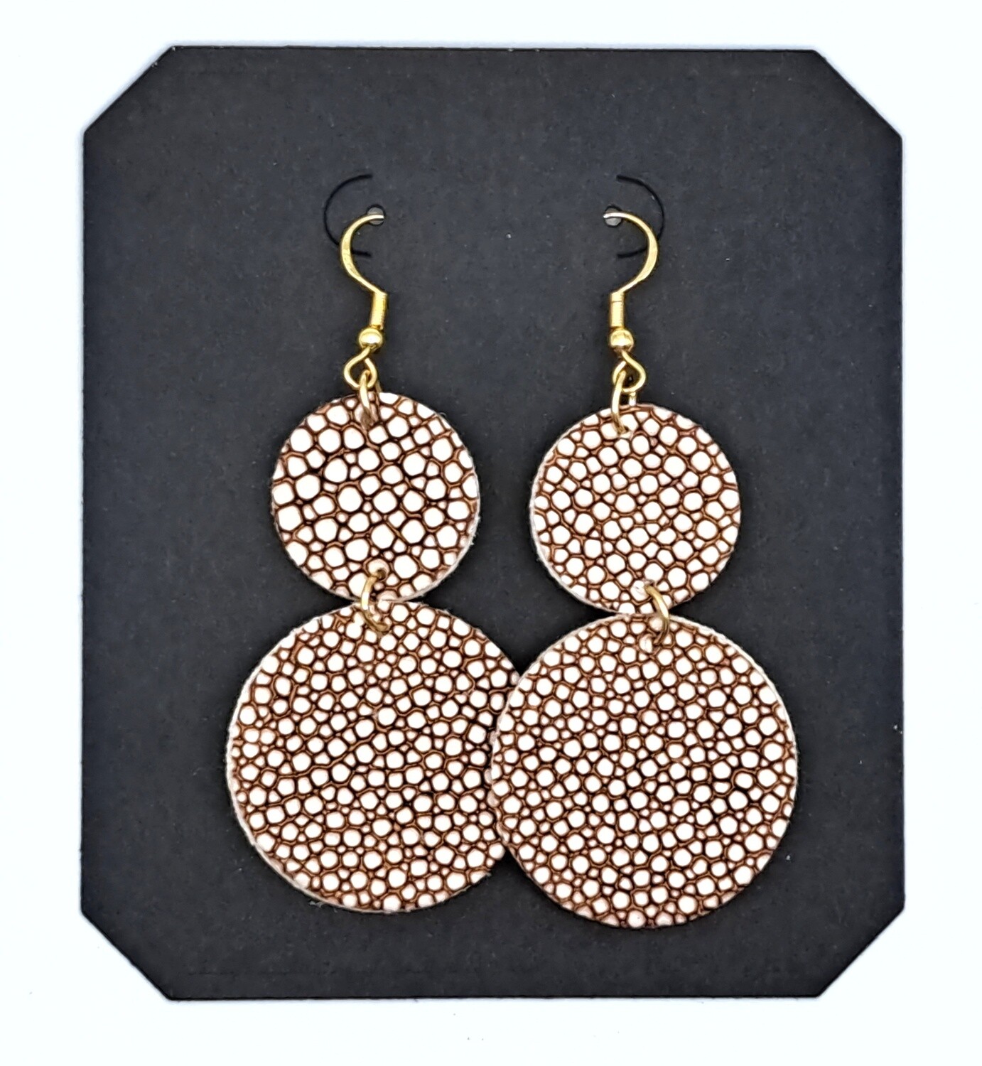 Handmade Faux Leather Circles Earrings
