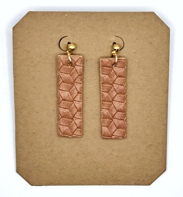 Handmade Faux Leather Feather Rectangle-Shaped Earrings