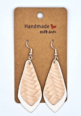 Handmade Layered Leaf Faux Leather Earrings #1