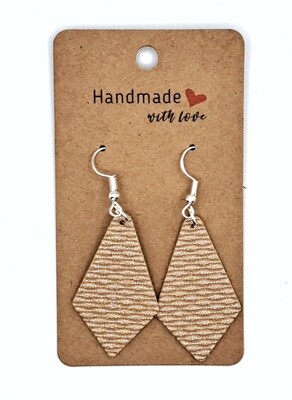 Handmade Diamond Shaped Faux Leather Earrings #3 Handmade Diamond Shaped Faux Leather Earrings #3