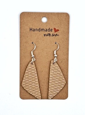 Handmade Asymmetric Brown Faux Leather Earrings Handmade Asymmetric Brown Faux Leather Earrings
