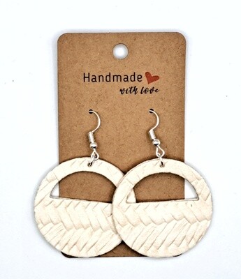 Handmade Faux Leather Circle Cutout Earrings #1 Handmade Faux Leather Circle Cutout Earrings #1