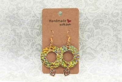 Handmade Holographic Circle Cut-Out/Heart Earrings #2