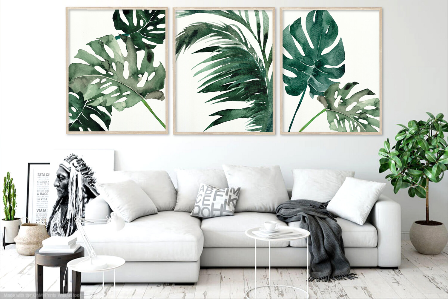 SET of 3 Tropical Monstera Leaves / Vintage Printable / Digital Art / Wall Art / INSTANT DOWNLOAD / Greenery, Botanical Art / Farmhouse Art
