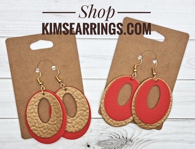Handmade Faux Leather Layered Loops Earrings (2 Color Choices) Handmade Faux Leather Layered Loops Earrings (2 Color Choices)