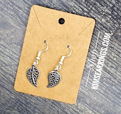 Handmade Silver Leaf Charms Earrings Handmade Silver Leaf Charms Earrings