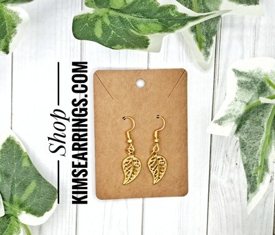 Handmade Gold Leaf Charms Earrings