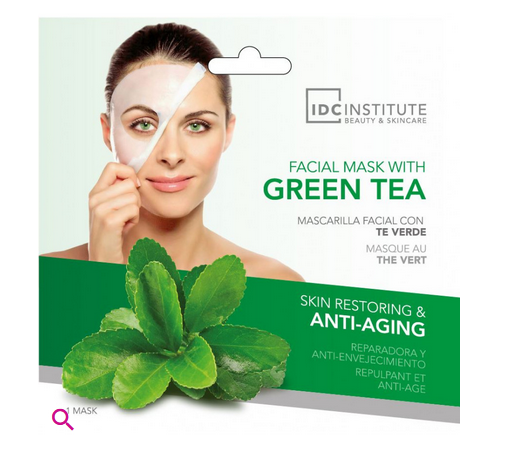 masque au thé vert, masque lèvres et pinceau
