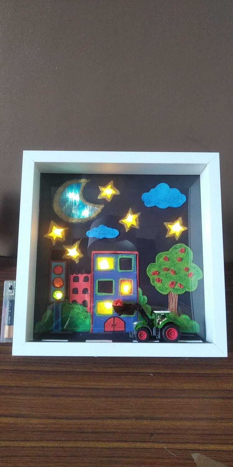 Tractor city - Illuminated drawing / lamp