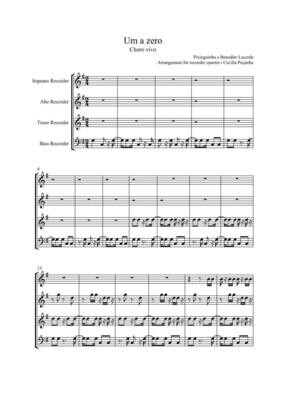1x0 (Pixinguinha) arrangement for recorder quartet sheet music