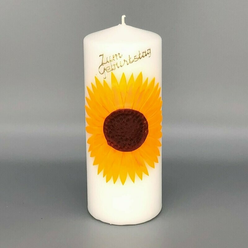 Kerze mit Sonnenblume