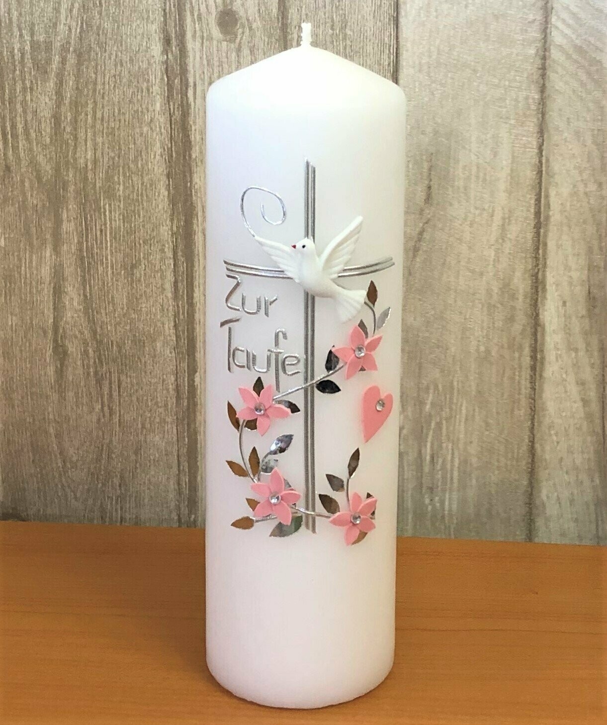 Kerze  mit Blumenranke