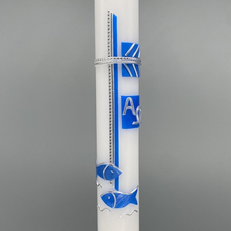 Kerze Motiv blau