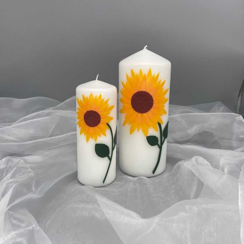 Kerze mit Sonnenblume Kerze mit Sonnenblume