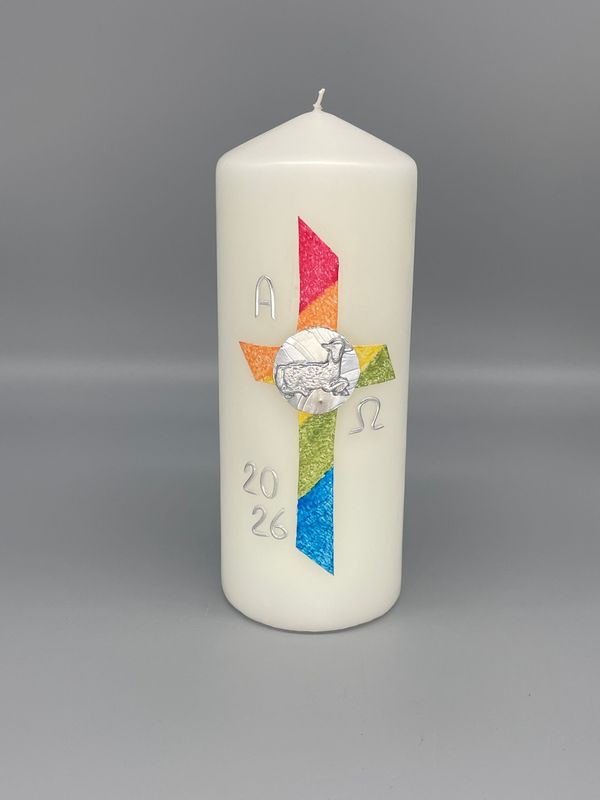 Osterkerze 2026 Regenbogen Osterkerze 2026 Regenbogen