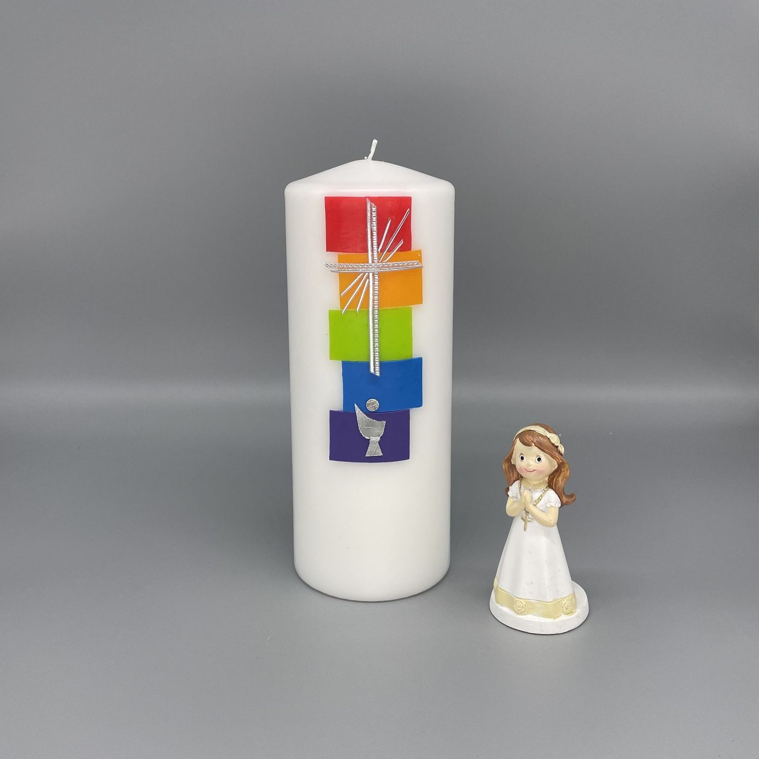 Kerze Regenbogen Blockstreifen Kerze Regenbogen Blockstreifen