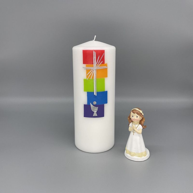 Kerze Regenbogen Blockstreifen