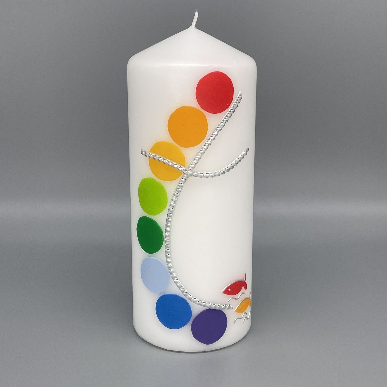 Kerze Regenbogen Kreise