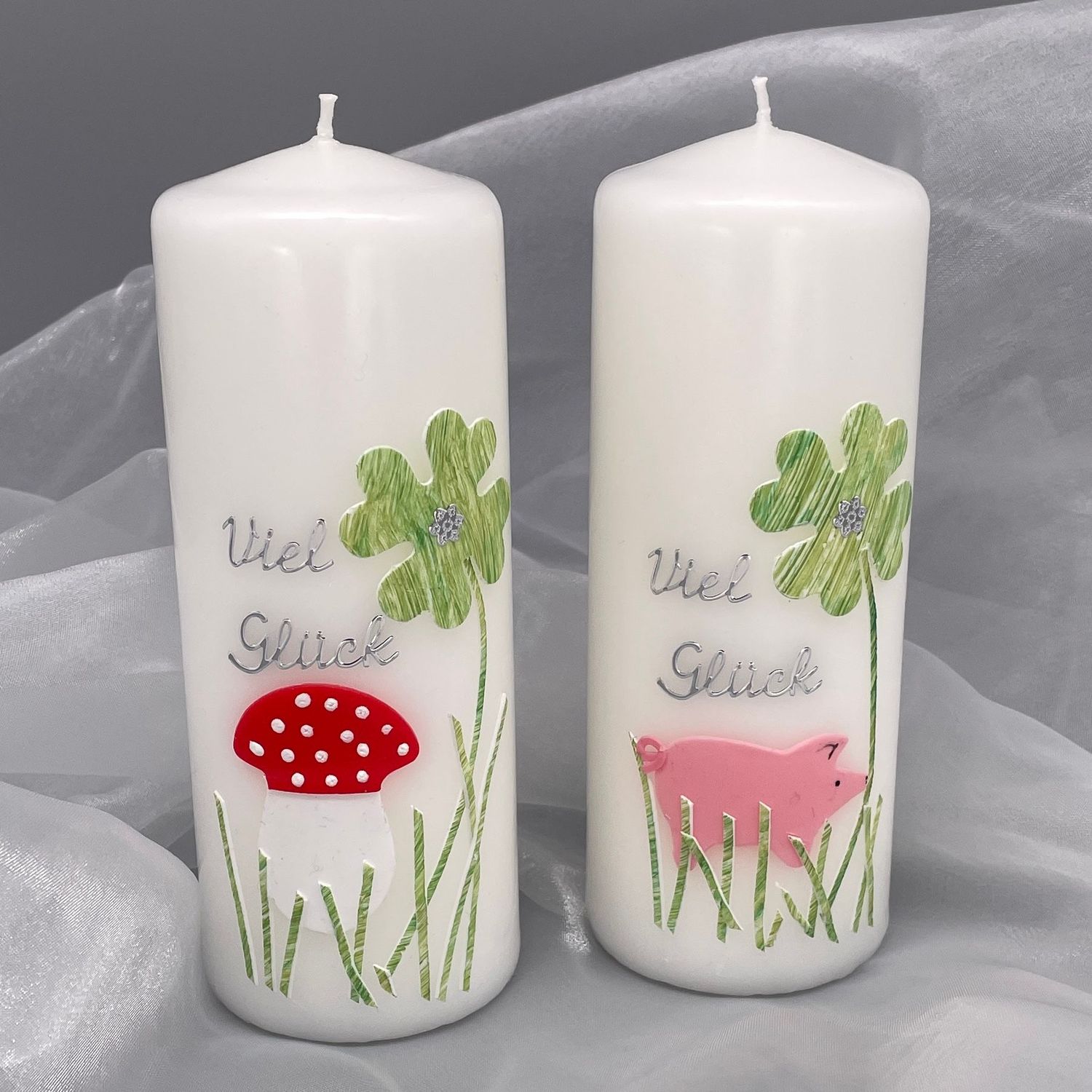 Kerze mit Glücksbringer Kerze mit Glücksbringer