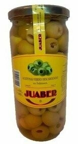 Aceituna verde rellena con pimiento morrón Juaber x 220grs