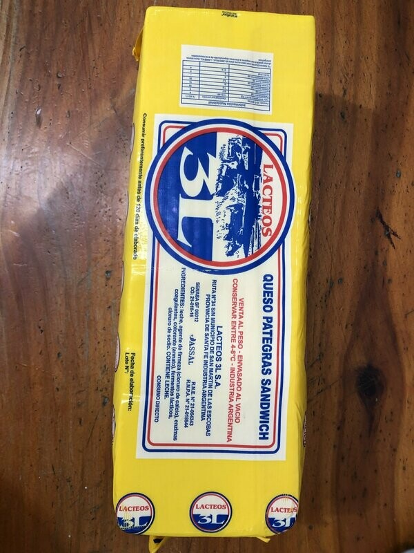 Queso barra Pategras 3L