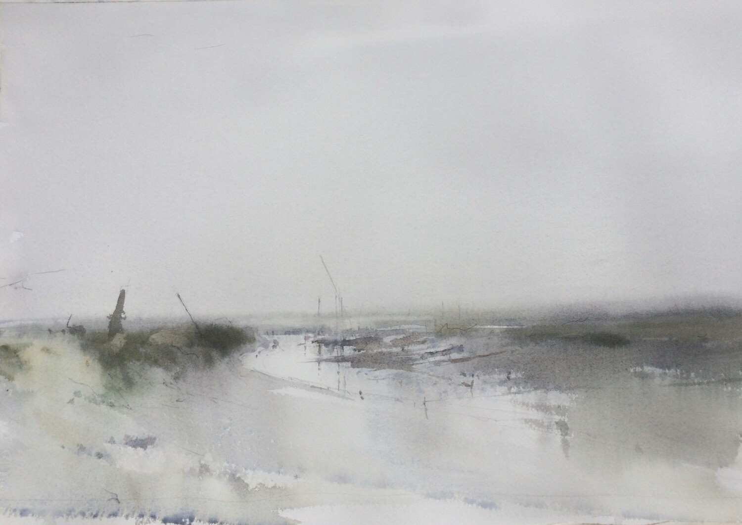 Morston Quay in fog, Norfolk
