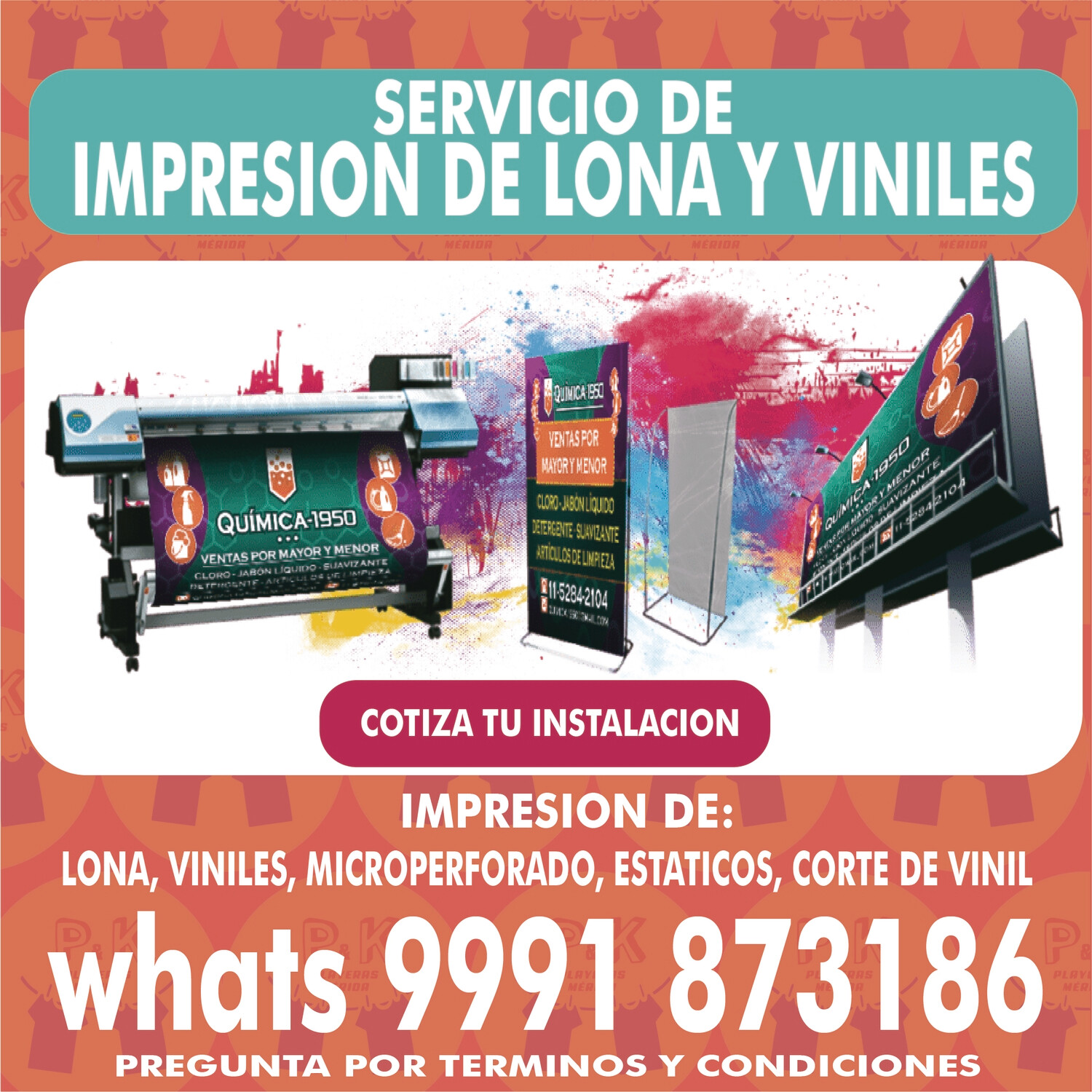 Servicio de impresión de lonas, microperforado y viniles