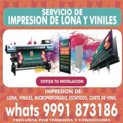 Servicio de impresión de lonas, microperforado y viniles