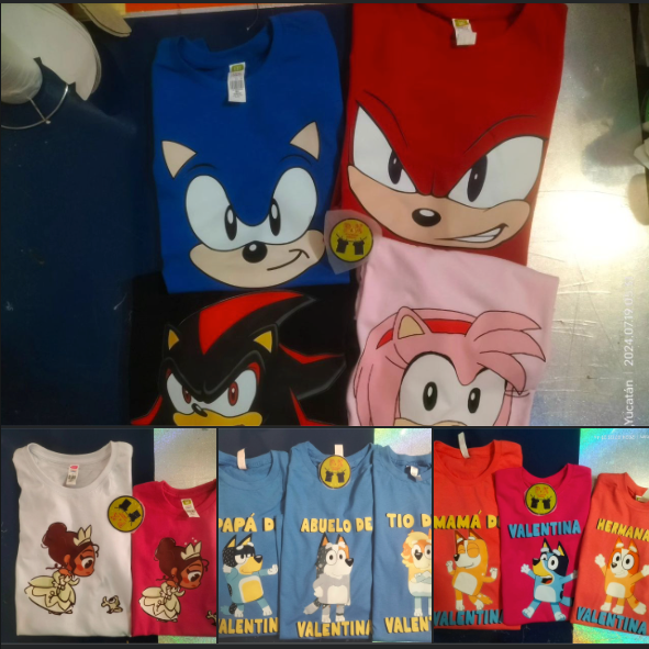 Playera de algodón 100% de color personalizada con  DTF o corte de vinil a un color