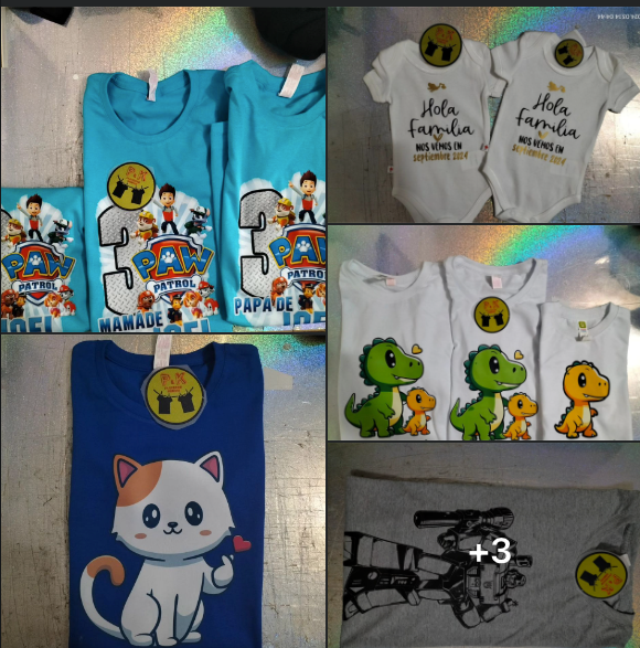 Playera de algodón 100% de color personalizada con  DTF o corte de vinil a un color