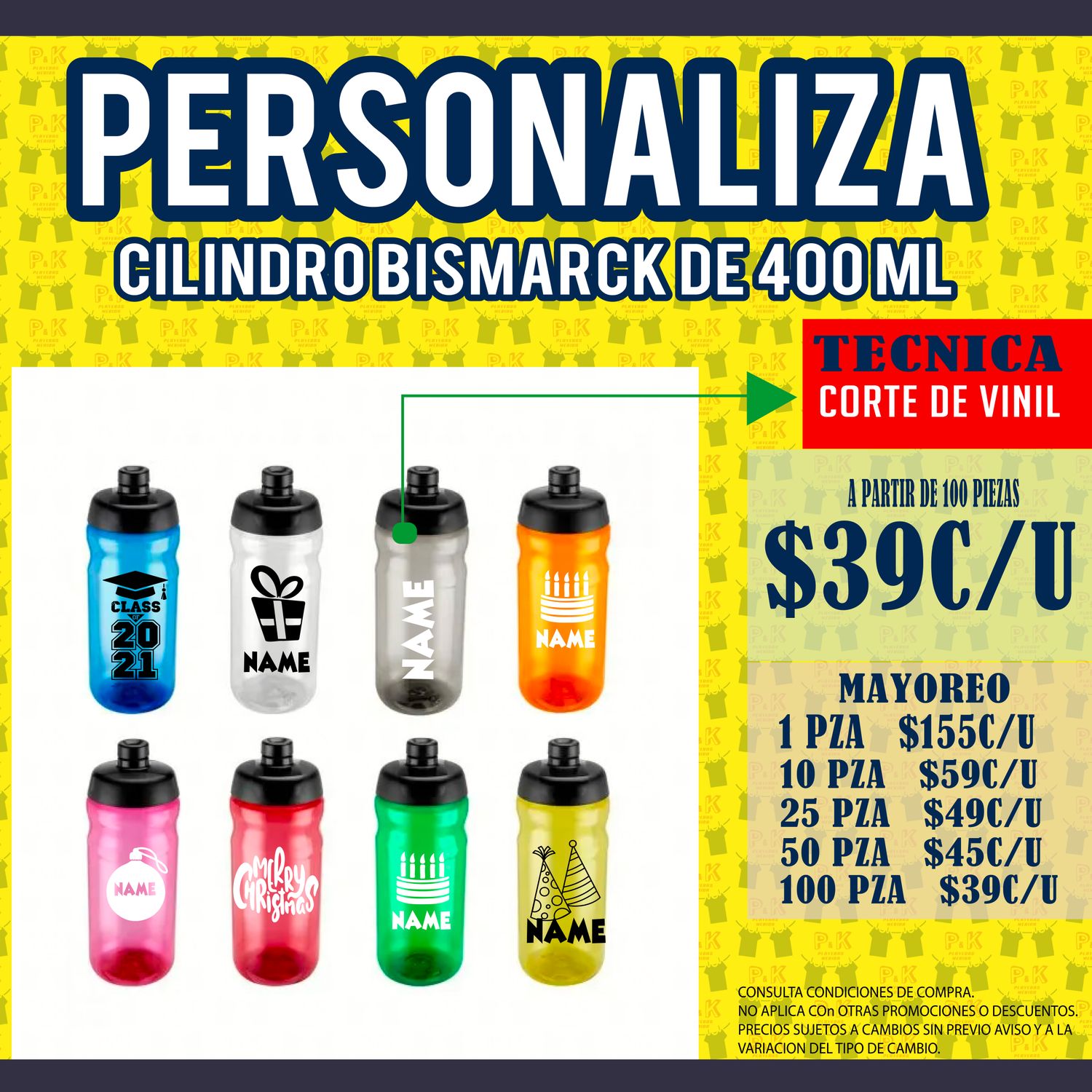 vasos  con estampados personalizados