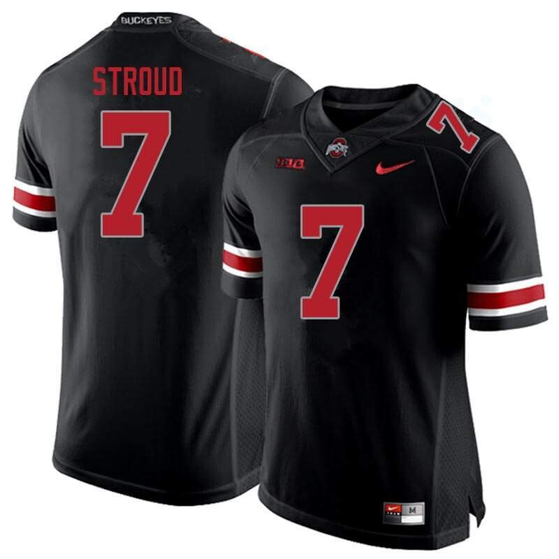 Ohio State Buckeyes 7 C J Stroud Blackout NCAA College Football Jersey
