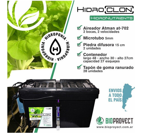 HidroClon 20lt para 28 Esquejes