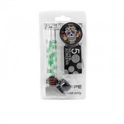 PIPA DE VIDRIO -DK7071 M PYB PYREX/METAL CON BASE