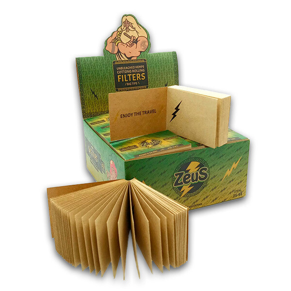 FILTRO TIP ZEUS CARTON UNBLEACHED BIG TIPS 40X54MM