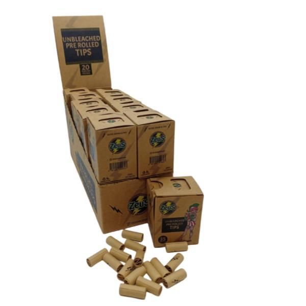 PRE ROLLED ZEUS UNBLEACHED CAJITA POR 35 UNIDADES