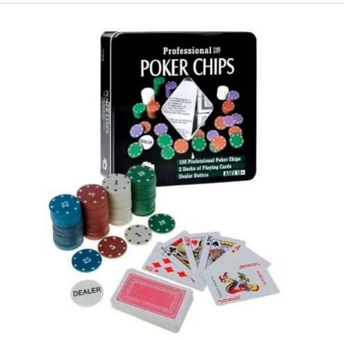 JUEGO POKER X100 LATA + 2 NAIPES JUEGO POKER X100 LATA + 2 NAIPES