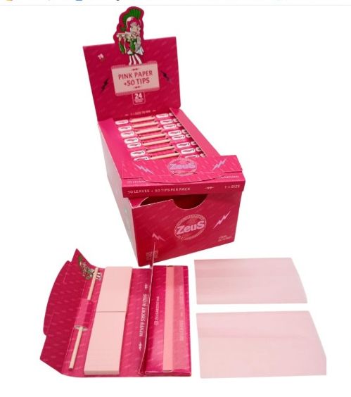 SEDA ZEUS PINK PAPER 1 1/4 + FILTRO + PALILLO
