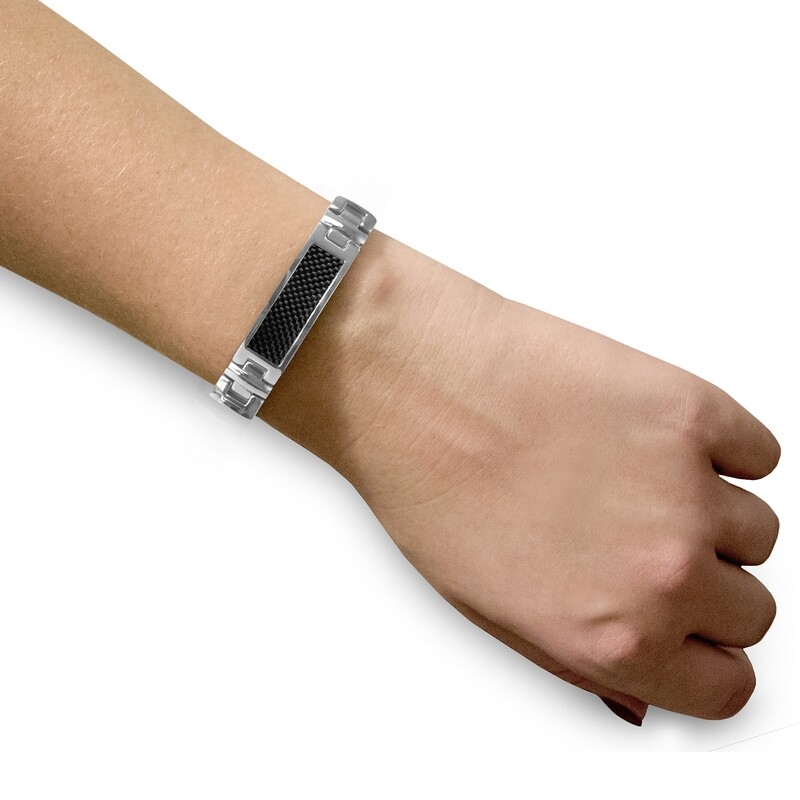E2 Stainless Steel Carbon Fiber Magnetic Bracelet